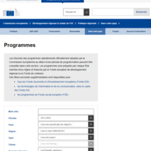 Les programmes opérationnels sur Inforegio