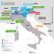 Les territoires transfrontaliers aux frontières de l'Italie