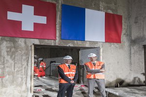 Construction of Greater Geneva: Switzerland and France linked by a railway tunnel