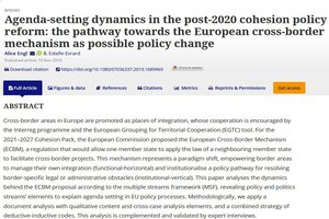 "Agenda-setting dynamics in the post-2020 cohesion policy reform: the pathway towards the European cross-border mechanism as possible policy change" "Agenda-setting dynamics in the post-2020 cohesion policy reform: the pathway towards the European cross-border mechanism as possible policy change"
