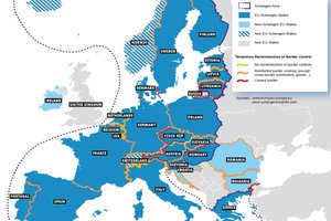 The MOT has produced a map showing the reintroduction of border controls in the Schengen Area following the outbreak