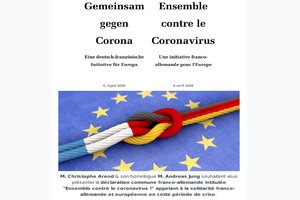 Déclaration franco-allemande : "Ensemble contre le coronavirus !" Déclaration franco-allemande : "Ensemble contre le coronavirus !"