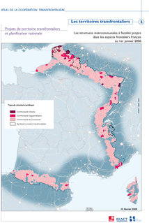Structures intercommunales à fiscalité propre dans les espaces frontaliers français