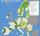 Programmes Interreg : évolution des zones éligibles à la coopération transfrontalière depuis 1990