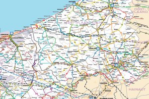 Une carte des transports entre le Nord de la France et la Flandre occidentale