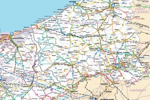 Une carte des transports entre le Nord de la France et la Flandre occidentale Une carte des transports entre le Nord de la France et la Flandre occidentale