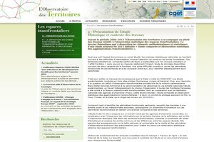 L'Observatoire des Territoires publie un dossier thématique sur les espaces transfrontaliers L'Observatoire des Territoires publie un dossier thématique sur les espaces transfrontaliers